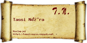 Tassi Nóra névjegykártya