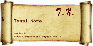 Tassi Nóra névjegykártya
